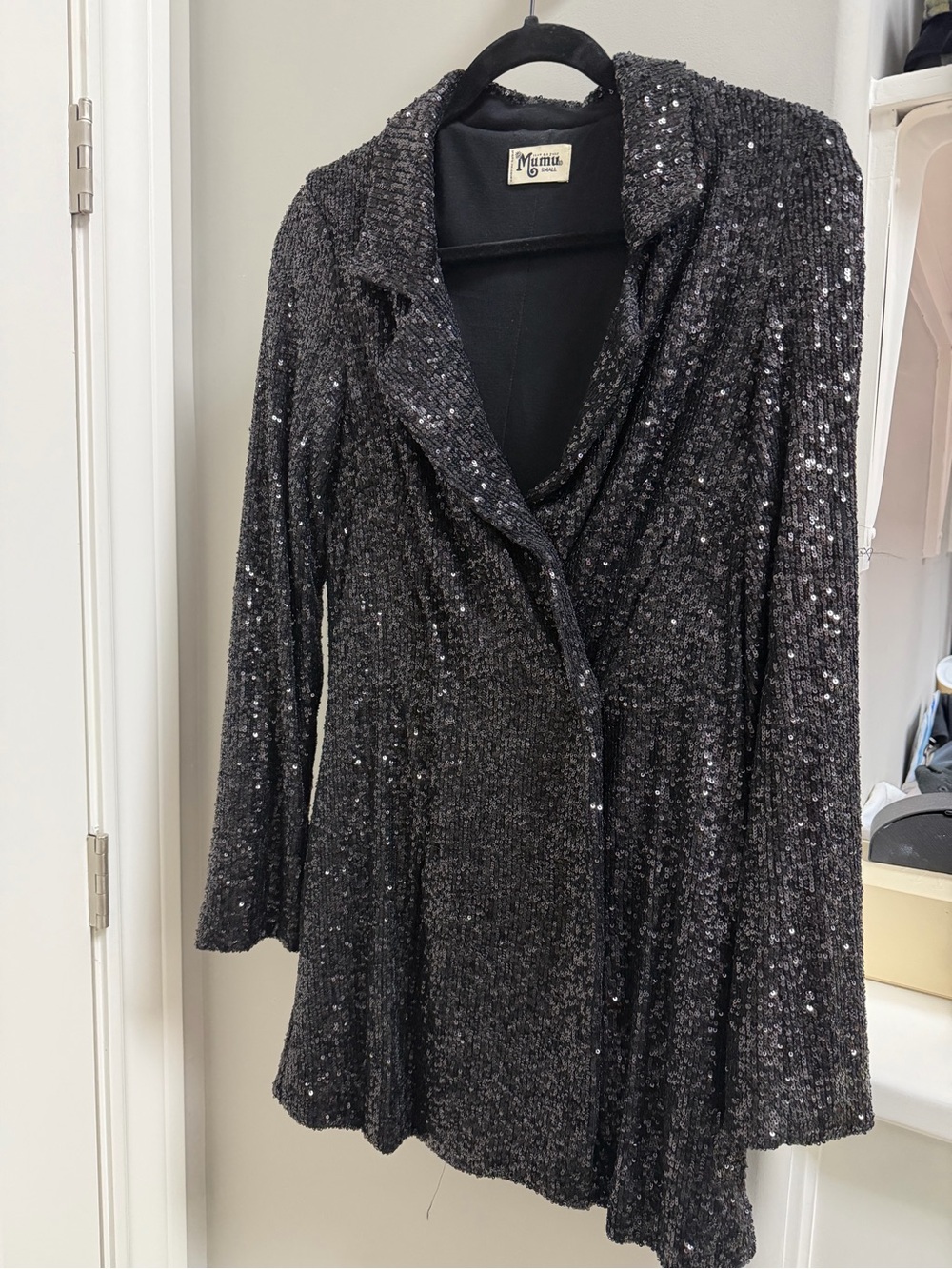 Show Me Your MuMu Black Sequin Blazer